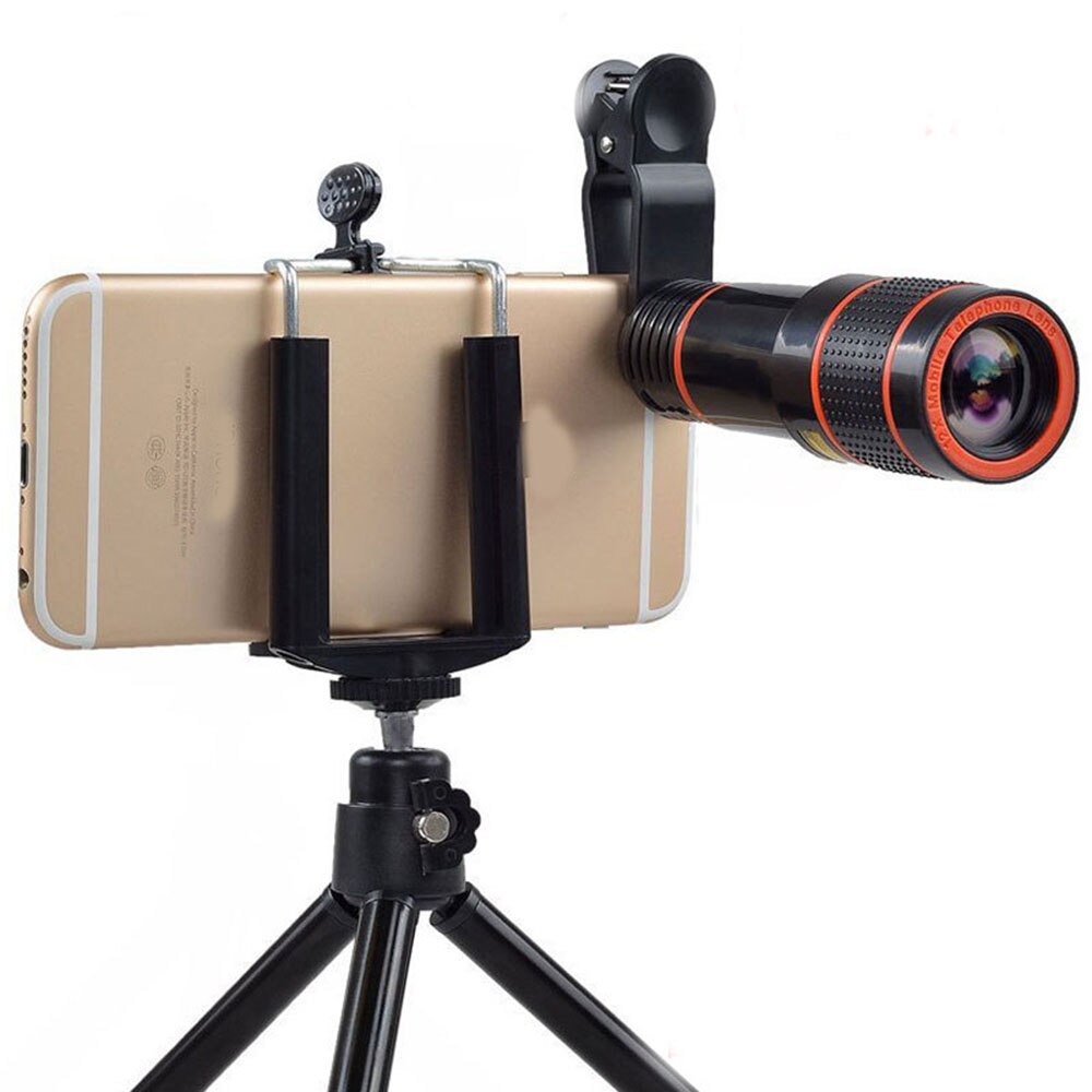 Técnico teleobjetivo Universal externa telescopio Clip para fotografía móvil 12X óptica Zoom para teléfono de la Lente de la cámara