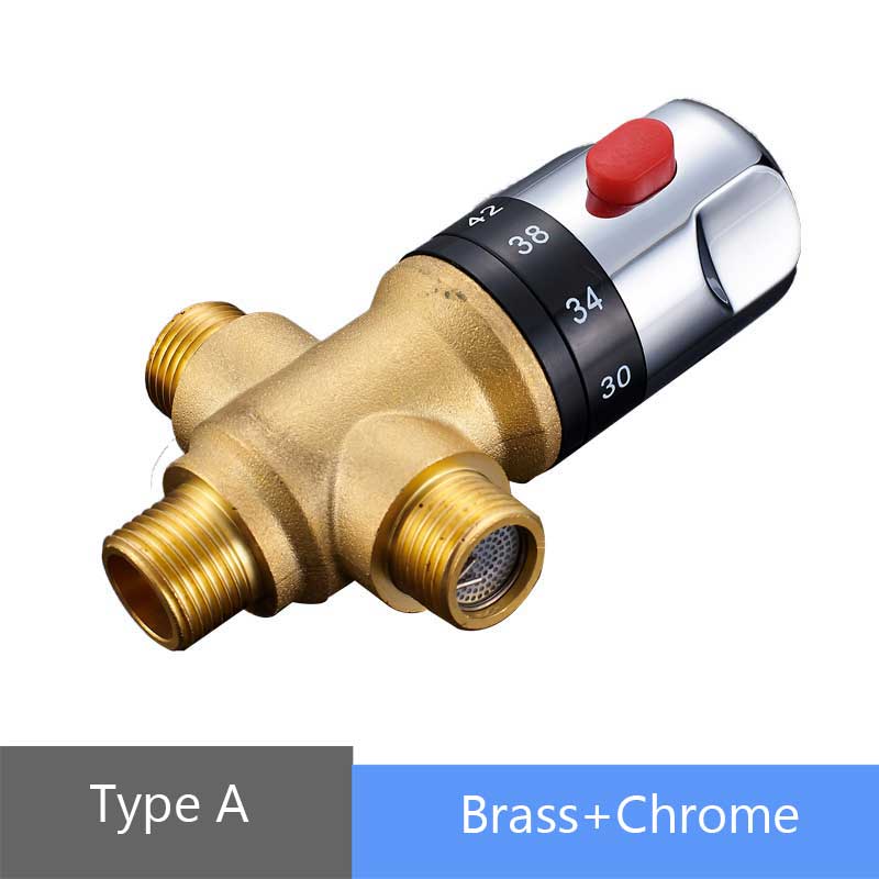 Thermostatic Brass Mixer Valve Brass Cartridge Mixer Valve Cold Water Temperature Control Mixer Bathroom Accessories: Type A Brass