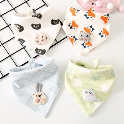 4 Stks/pak Baby Sjaal Burp Doek Bandana Katoen Slabbetjes Pasgeboren Baby Jongen Meisje Peuter Herfst Winter Sjaal Waterdicht Bib: 3
