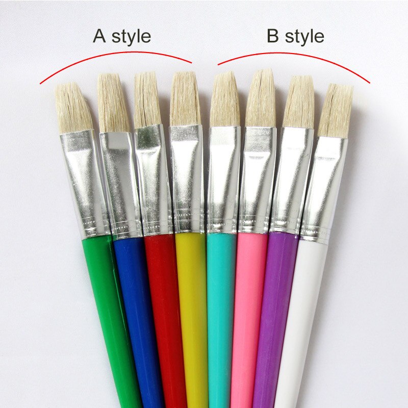Verf Borstel Voor Kinderen Olie Aquarel Snoep Kleur 4Pcs Gouache Tekening Art Supply Plastic Handel Bristel Borstels
