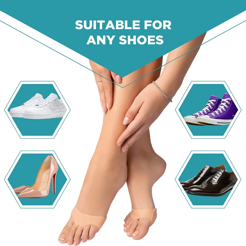2Stck Silikon Gel Einlegesohlen Zehen Separator Daumen Valgus Orthopädische Fuß Schutz Ballen Erzähler Hallux Schutz Füße Pflege Kissen