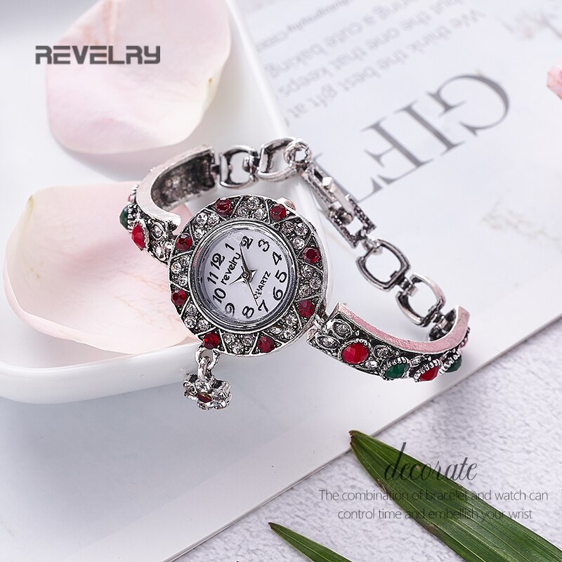 FEESTVREUGDE Horloges Vrouwen Luxe Kristal Rode Diamanten Armband Horloges Strass Dames Quartz Horloge Voor Vrouwen