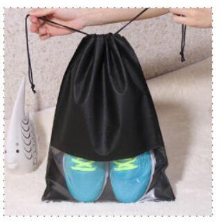 ETya 2 Dimensioni Donne Scarpe Da Uomo del Sacchetto di Drawstring Del Sacchetto Del Sacchetto tessuto Non Tessuto Portatile Da Viaggio Scarpe Clothes Organizer Imballaggio borse: Black / L