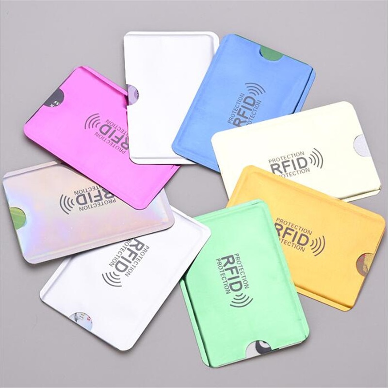 Porte-cartes Anti Rfid, 5 pièces, blocage NFC, serrure pour lecteur de carte d'identité, étui de Protection pour cartes de crédit en métal, étui en Aluminium