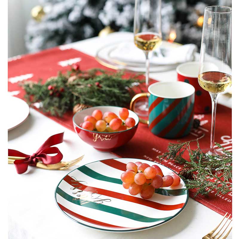 Boże narodzenie zastawa stołowa talerze ceramiczne i kubek bowsl robić kuchni naczynia kuchenne akcesoria kuchenne zestawy obiadowe talerze robić żywności