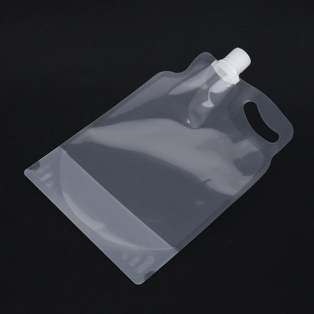 Draagbare 2L Opvouwbare Drinkwater Zak Outdoor Camping Wandelen Paardrijden Transparante Water Container Kleine Mond Handvat Water Bag