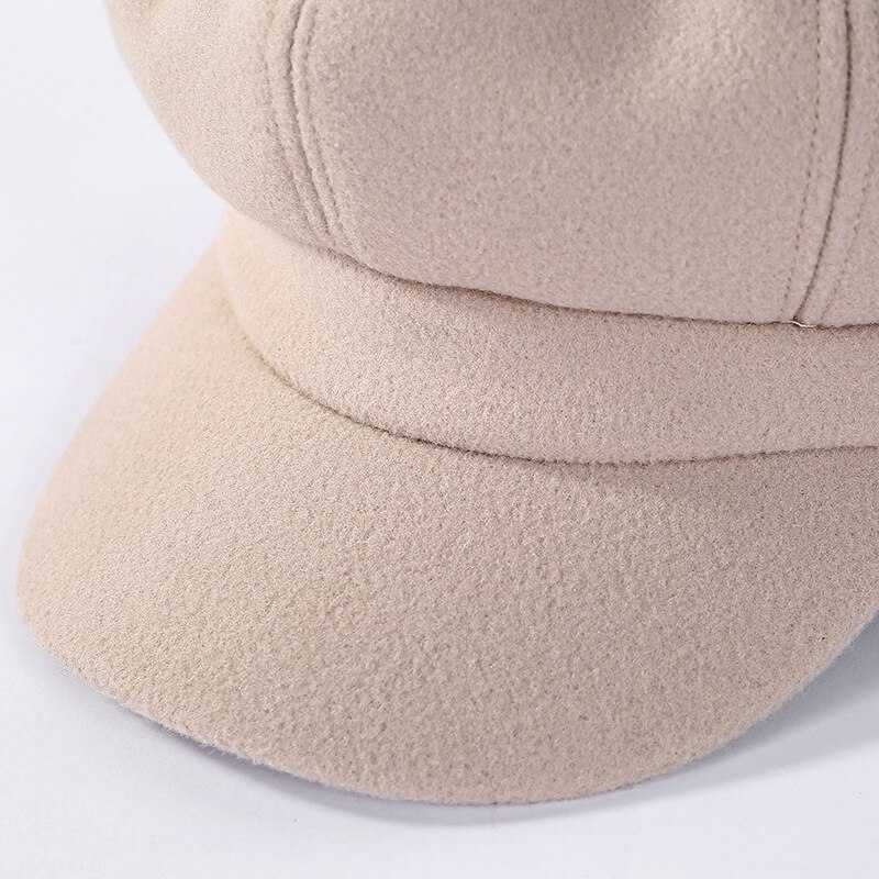 YQYXCY Winter Hats For Women Thickened Warm Beret Octagonal Hat Female Retro Painter Cap Solid Color Newsboy Cap Gorras Korean