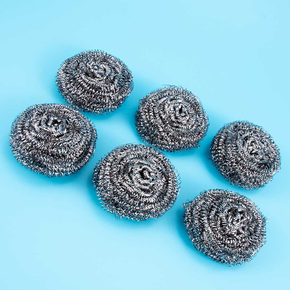 6PCS Metal Mesh Kitchen Super Detergent Cleaning Tool Degreasing Pot Decontamination Brush Magic Cleaner Steel Wool Pads Scourer