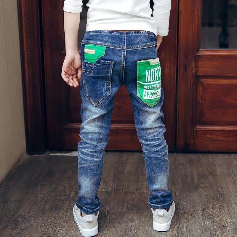Ienens crianças meninos da menina denim roupas calças crianças veste roupas bottoms do bebê menino calças de brim magros 4 5 6 7 8 9 10 11 anos