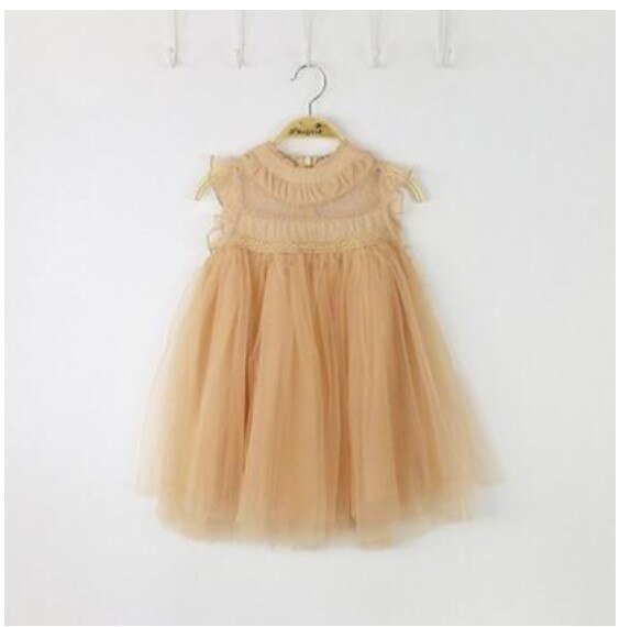 ¡Novedad del ! vestido verde tutú de encaje de verano para niñas, ropa encantadora sin mangas para niños, rojo/Verde/Beige/marrón