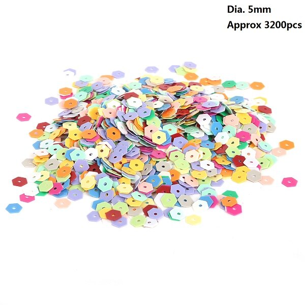 5/6/10/15mm 350-3200 stks Gemengde kleur Losse Sequin Voor Kleding Accssory DIY Craft Scrapbooking Wedding Sieraden Maken: Hexagonal 3200pcs