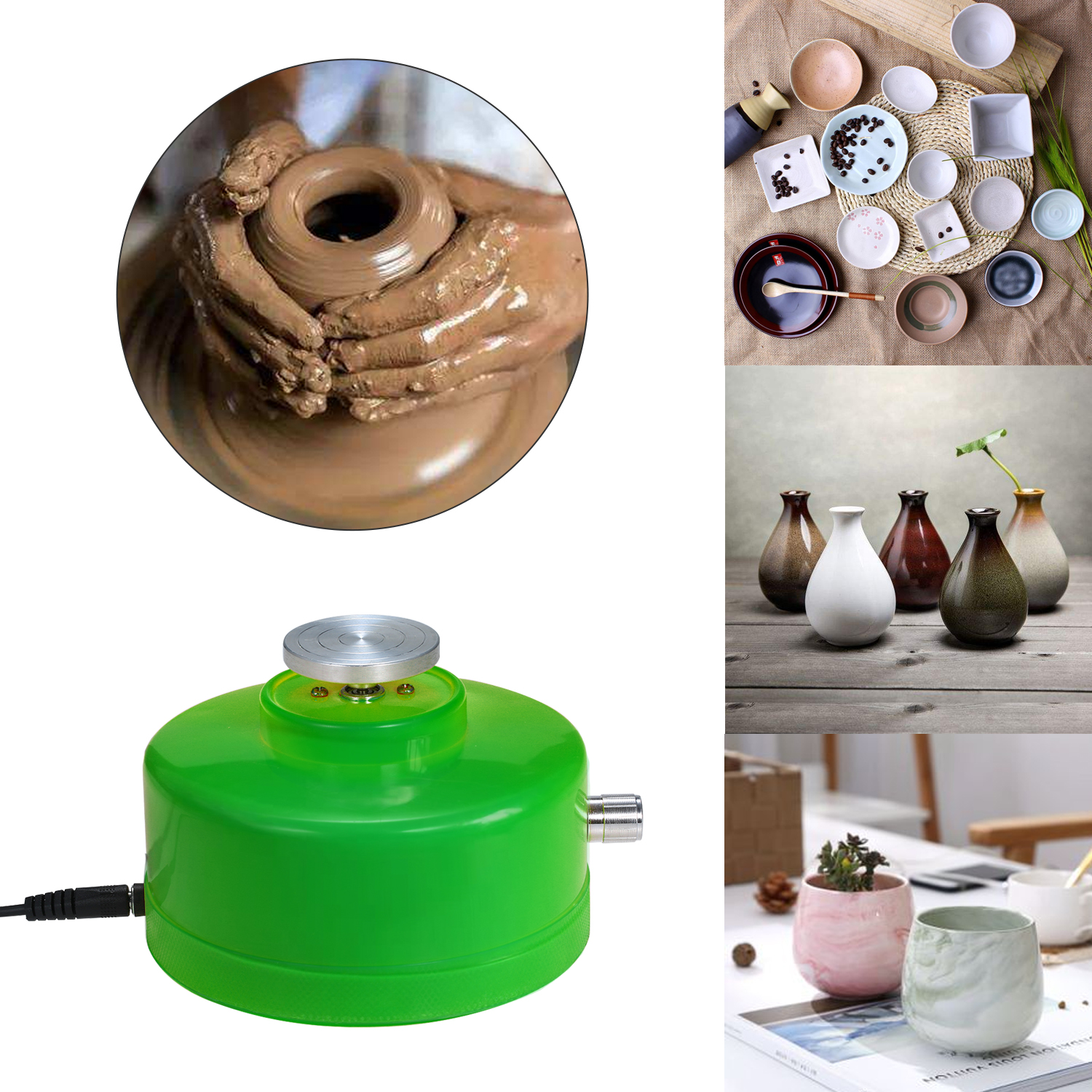 Plato giratorio eléctrico de 4,3 cm hecho a mano, máquina para lanzar arcilla, máquina de cerámica, Mini máquina de rueda de cerámica USB, artesanía DIY para el trabajo de cerámica