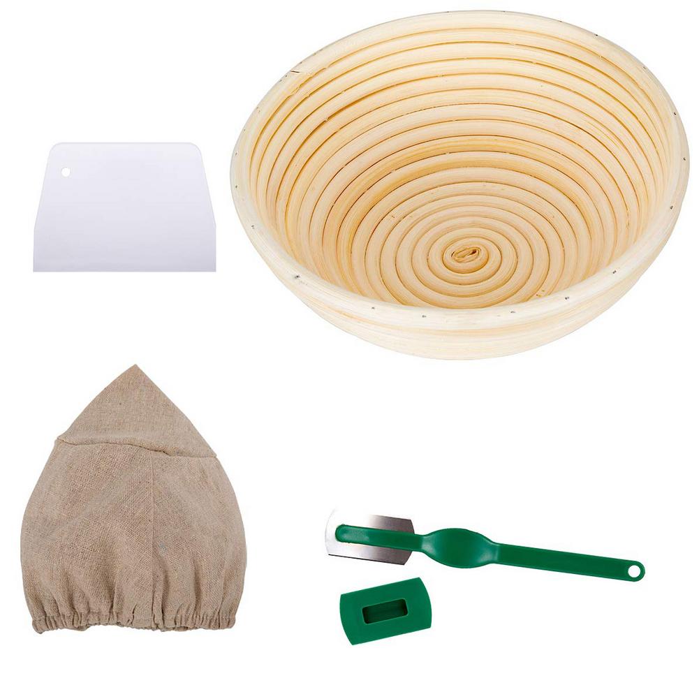 Round Natural Rattan Bread Fermentation Basket Countryside Style French Bread Mass Proofing Baskets Dough Baskets: 20x8cm
