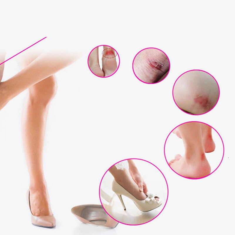 T-Shape Insoles High Heel Shoes Pad Super Soft Insole Non Slip Sponge Cushion Foot Heel Protector Sticky Paste Black Insoles