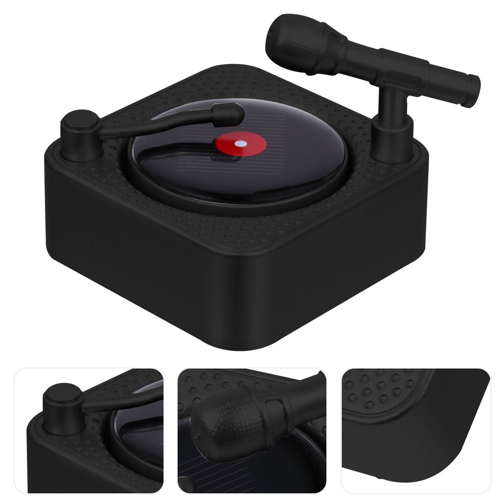Auto Luchtverfrisser Auto Aroma Diffuser Fonograaf Vorm Solar Aroma Ornament: Black