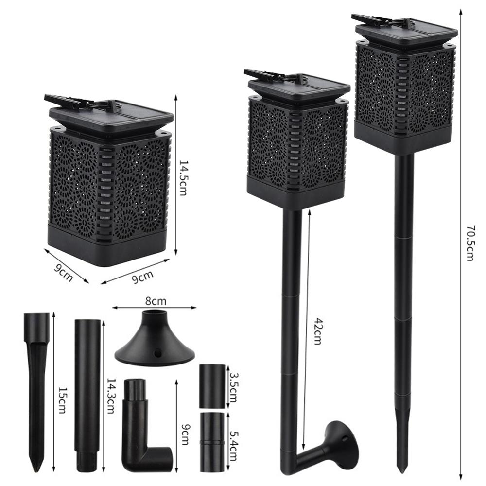 Retro Solar LED Flamme Licht Blume Muster Wasserdicht für Außen Clip Lampe