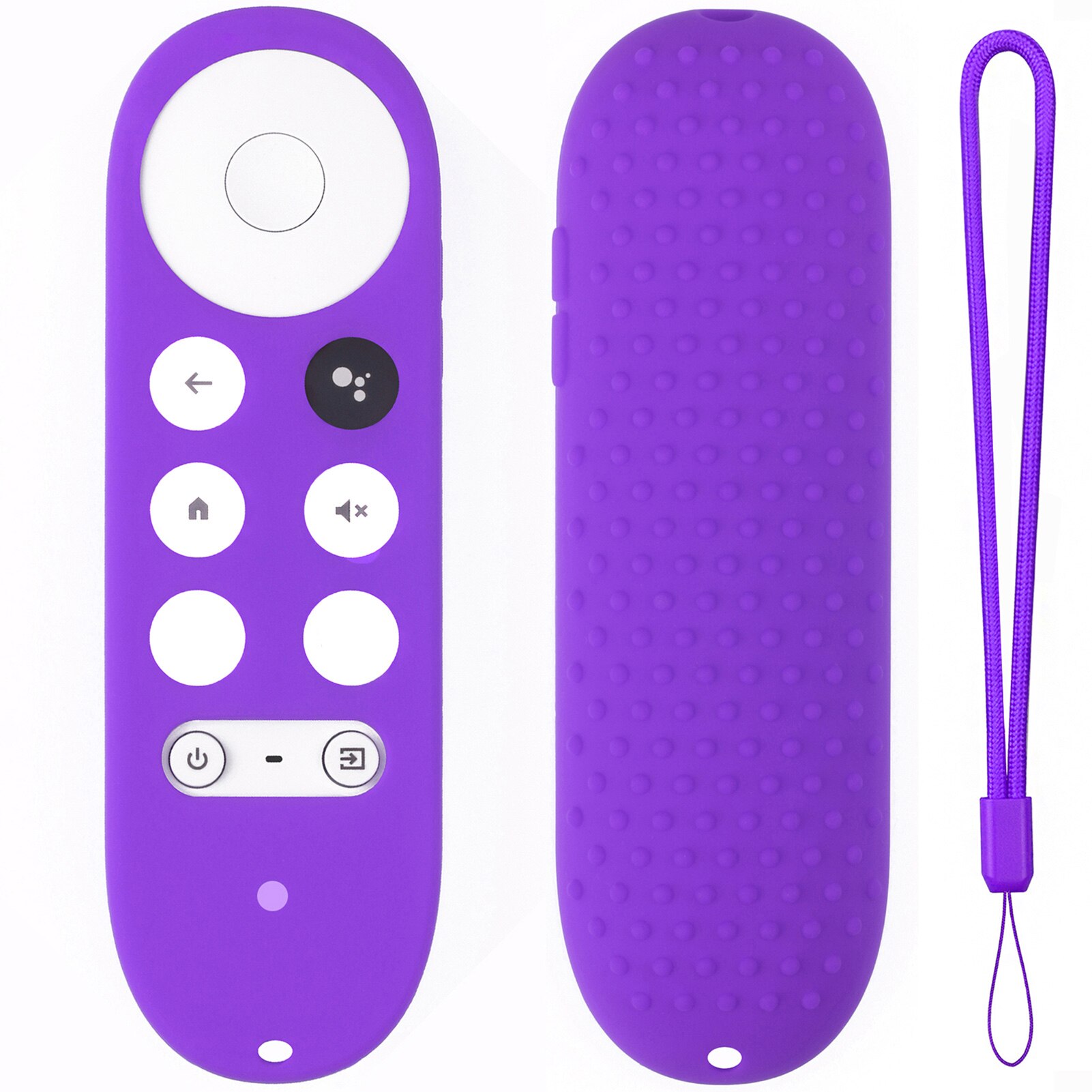 Control remoto cubierta de silicona caso para Google TV Control remoto por voz protector suave de silicona caso de la piel: Purple