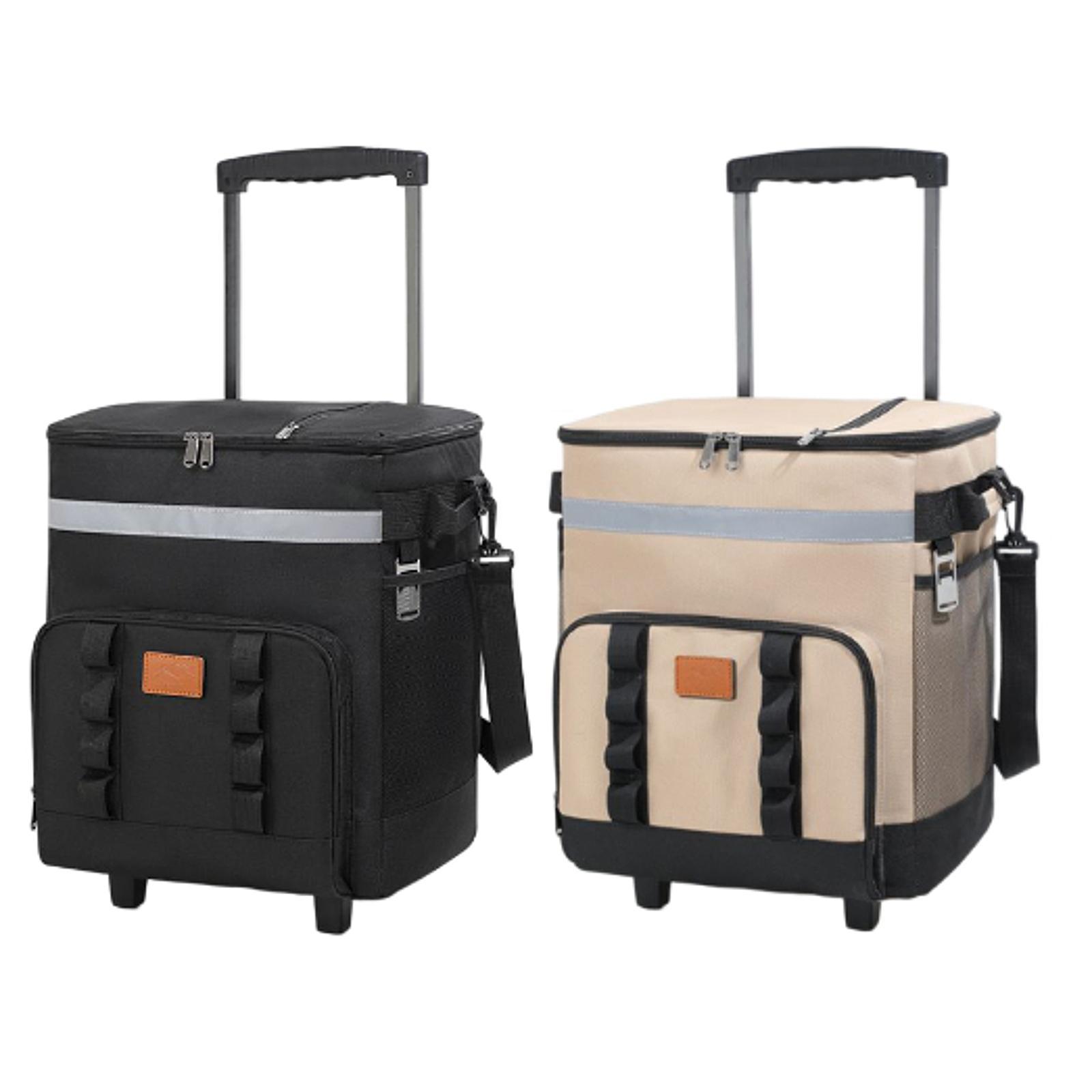 35l isolerede rullende køletasker med hjul, bærbar isboks til picnic, strand, camping, familieudflugter, rejser, hold dig kølig