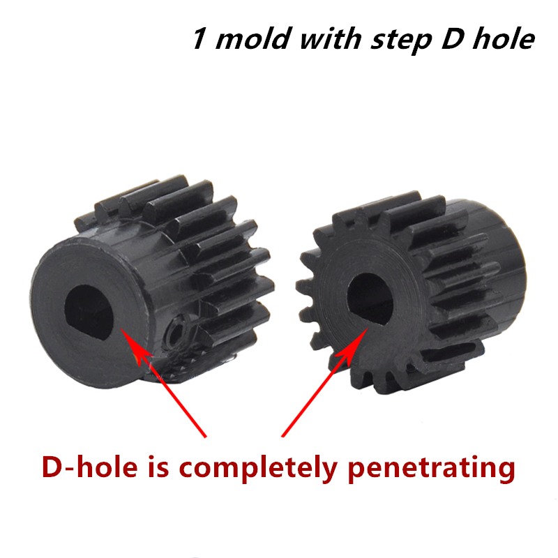 1Pc Tandwiel 1 Mod 17 Tanden 18 Tanden 19 Tanden 1M17T 1M18T 1M19T D-Vormige Afgewerkt Gat metalen Motor Boss Met Stap Gear
