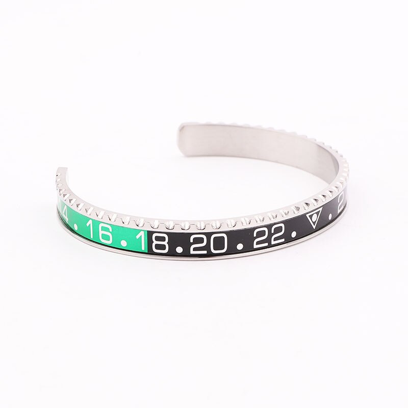 Bracciale rigido da uomo in acciaio inossidabile 316L con numeri di velocità in acciaio inossidabile 316L: 17