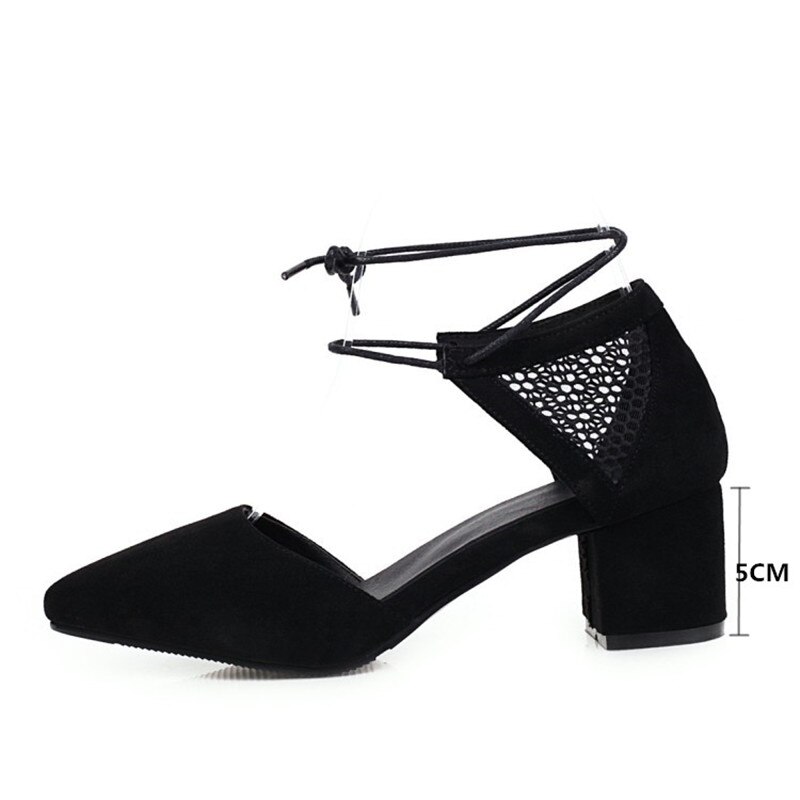 PXELENA Rome Cross Strap Gladiator Sandals Lady Chunky Med Heels Women Summer Shoes White Black Mesh Office Lady Daily Plus Size