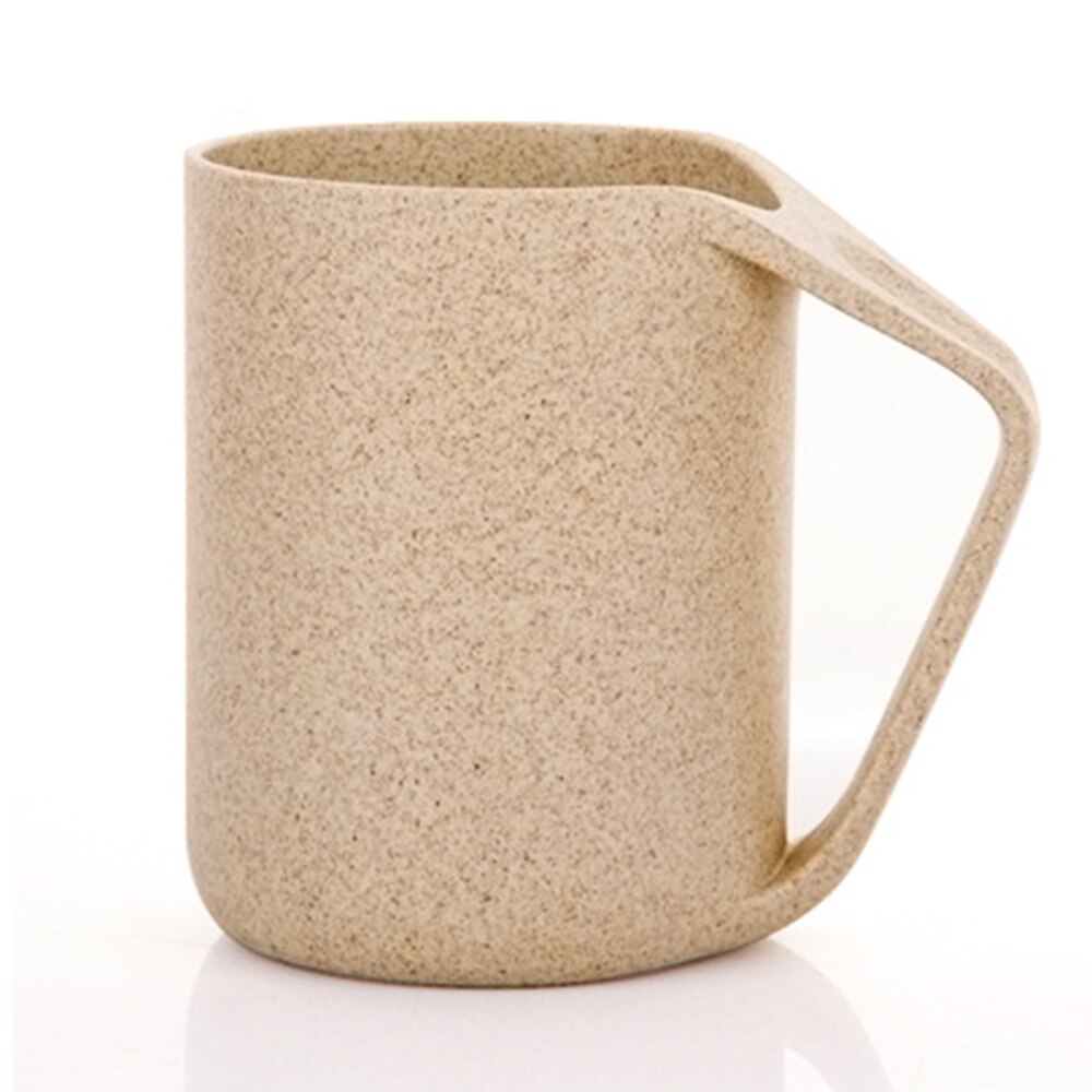 Toothbrush Toothpaste Organizer Eco-Friendly Wheat Straw Biodegradable Unbreakable Cup Mouthwash Water Mug Bathroom Tumbler: D