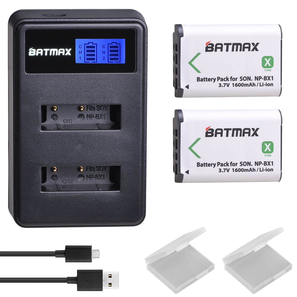 2x NP-BX1 NP BX1 Batterijen + LCD Dual USB Lader voor Sony DSC RX1 RX100 AS100V M3 M2 HX300 HX400 HX50 HX60 GWP88 AS15 WX350