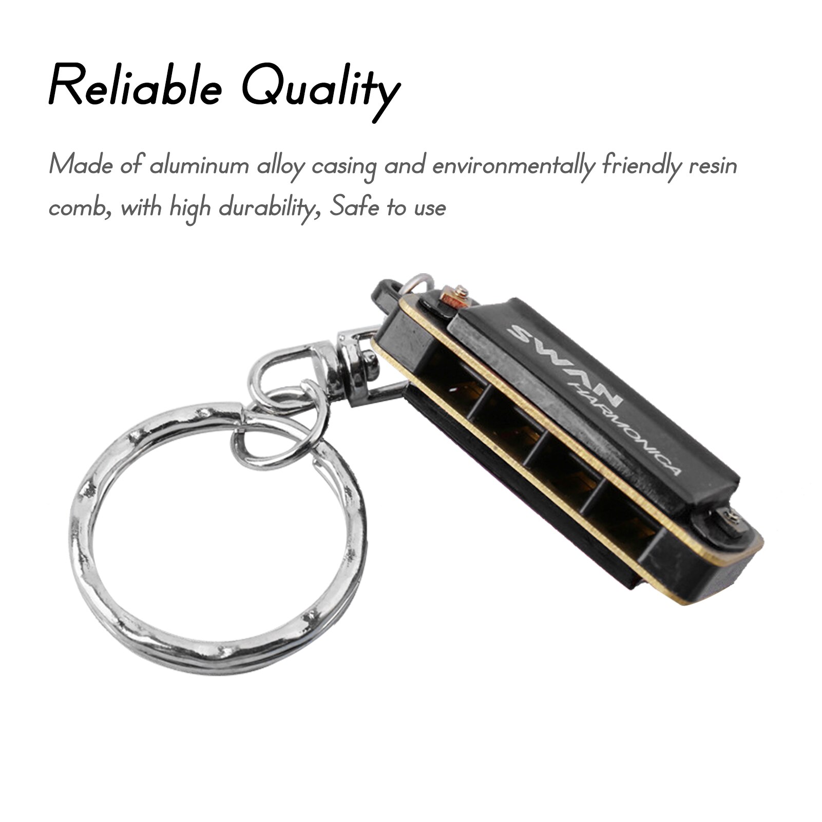 Zwaan Sleutelhanger Harmonica 4 Gaten 8 Tones Sleutel Van C Kleine Harmonica Opknoping Decoratie Mini Muziek Instrument Voor Beginners Studenten
