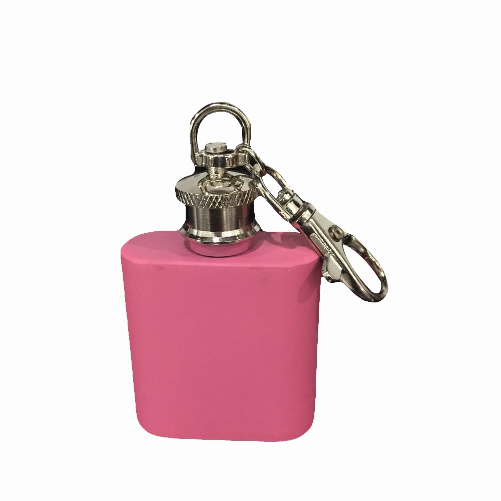 Mini Petaca de acero inoxidable para mujer, Petaca de color rosa con alcohol, colgantes de acero inoxidable, licor de Sipping, 1 oz