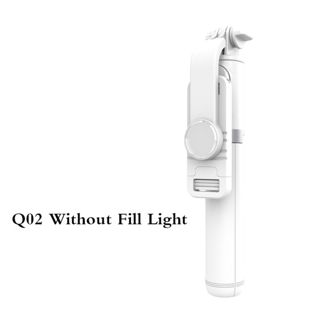 FGCLSY Bluetooth selfie stick with LED fill light mini tripod, expandable monopod For Android IOS: Q02 White