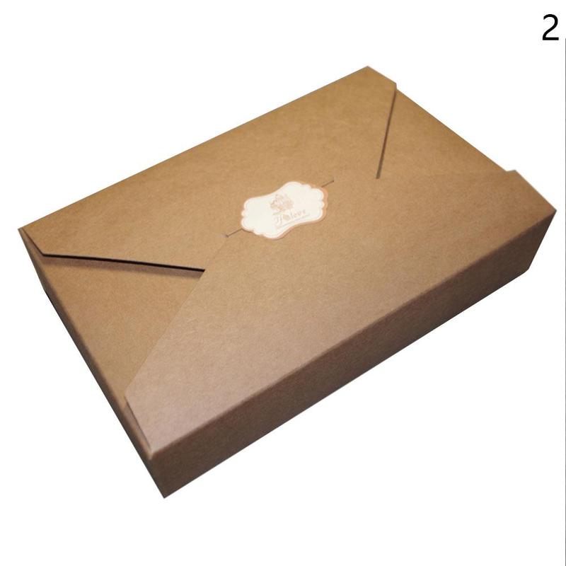 10PC 19.5*12.5*4cm Kraft Paper/White Boxes Envelope Styled Presentation Invitation Box Cards For Wedding N3E9: B