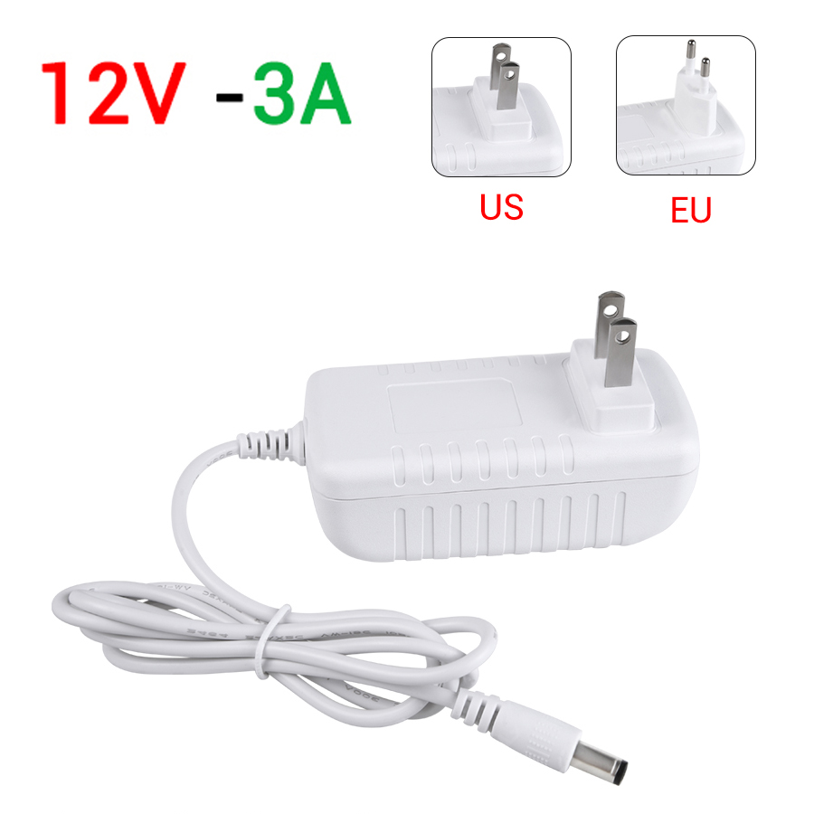 24V 12V Power Supply Adapter Lighting Transformer Input AC100-240V Output DC12V 24V 1A 2A 3A EU US Plug Charger 5.5mm 2.1-2.5mm