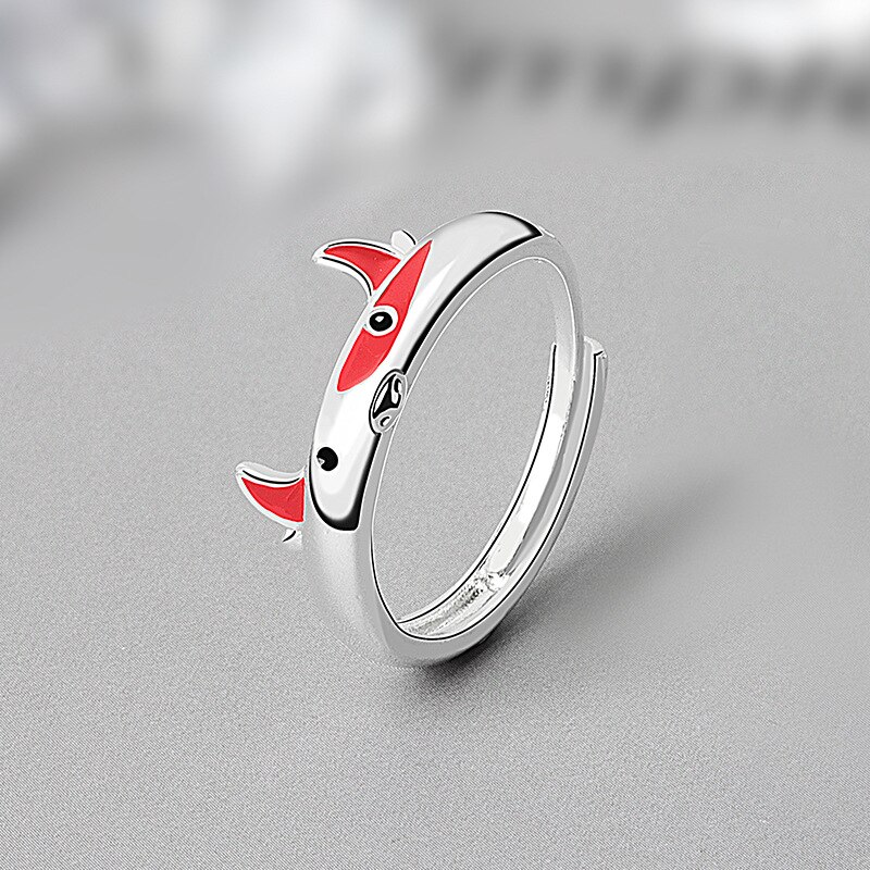 Zilver Kleur Kat Oor Vinger Ring Open Leuke Mode-sieraden Ring Voor Vrouwen Jong Meisje Kind Verstelbare Ring: cow red