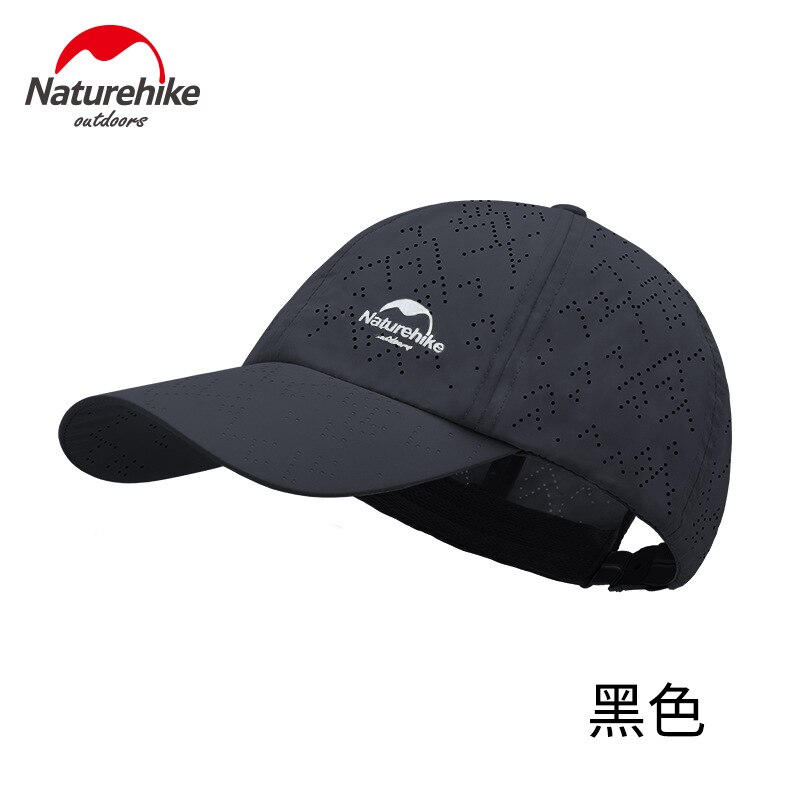 Naturehike-Gorra con visera para exteriores, gorro de senderismo transpirable informal, gorro alpino, gorra de beisbol para verano: Negro