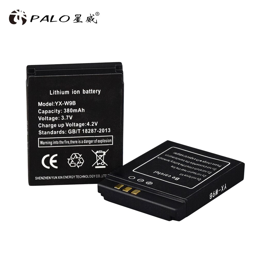 PALO Durable Smart Watch Battery LQ-S1 YX-W9B 3.7V 380mAh Rechargeable Li-ion Polymer Battery For Smart Watch DZ09