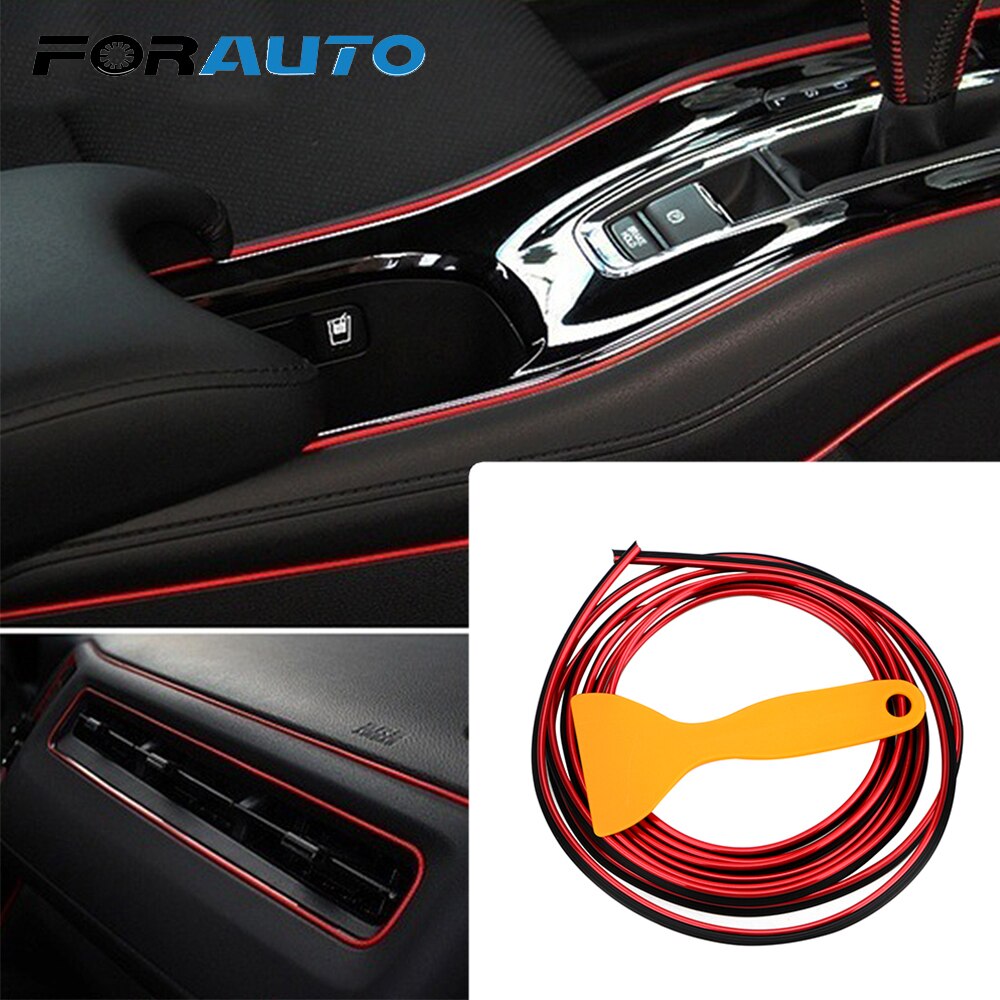 Forauto 3 måler diy bildør dekor stripe dashbord kant listverk linje beskyttelseslist interiør lister dekor bil tetning