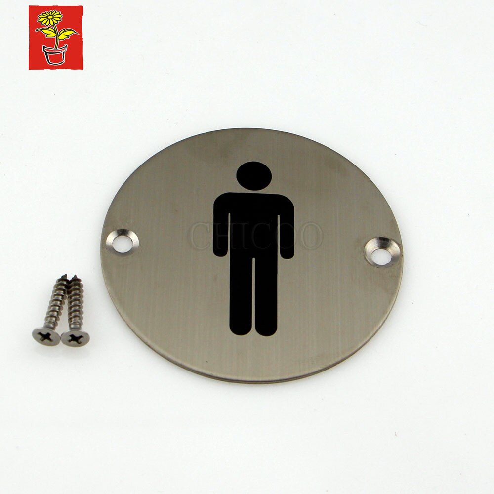 Hi-q stål dørskilt plater toalettplate menn skilter rustfritt stål dør navneskilt kontor wc plate dørskilt prosjekter maskinvare