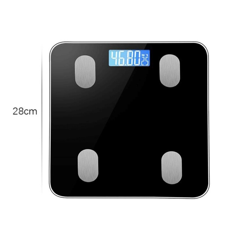Balanza De Peso Digital y grasa corporal de 11X11 pulgadas, balanza de baño con Bluetooth de alta precisión, 400Lbs