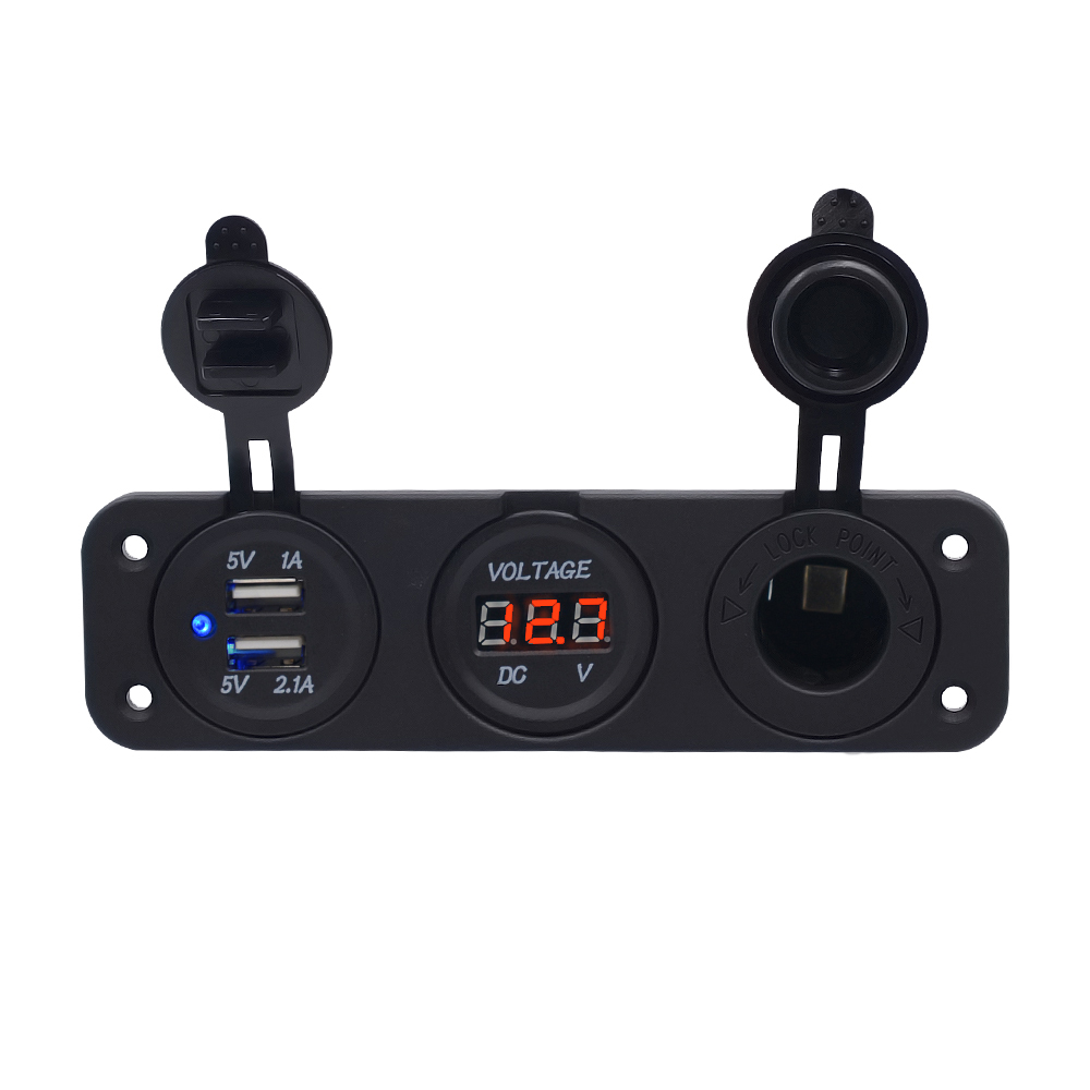 Dual USB Auto Motorrad Zigarettenanzünder Auto Ladegerät LED-digitalanzeige Digital Voltmeter 12 V Elektrische Spannung Meter