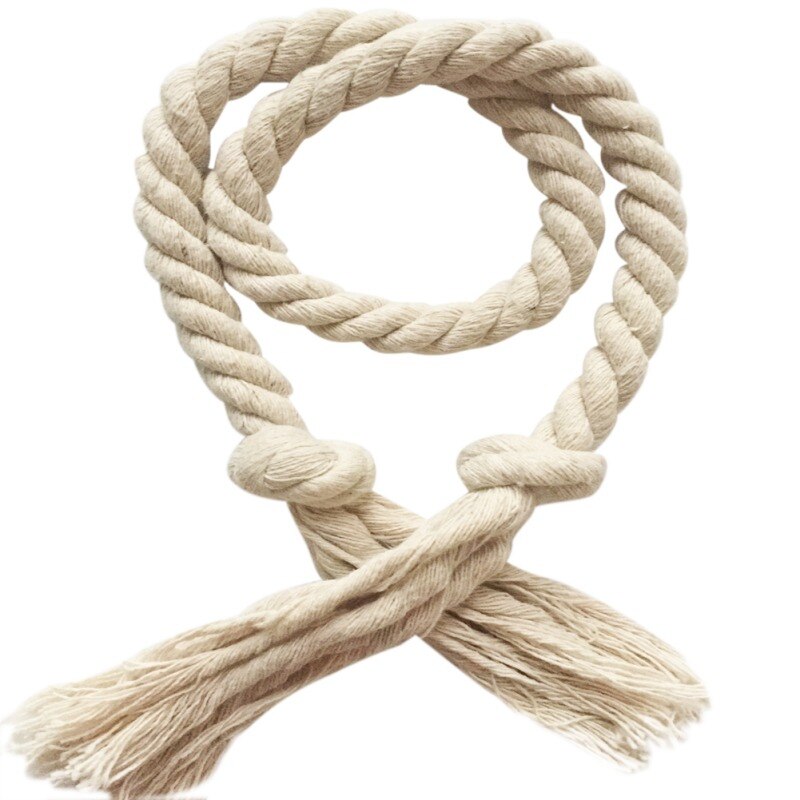 2PCS Handmade Long Cotton Linen Curtain Rope Tie Backs Bandage Home Room Decors