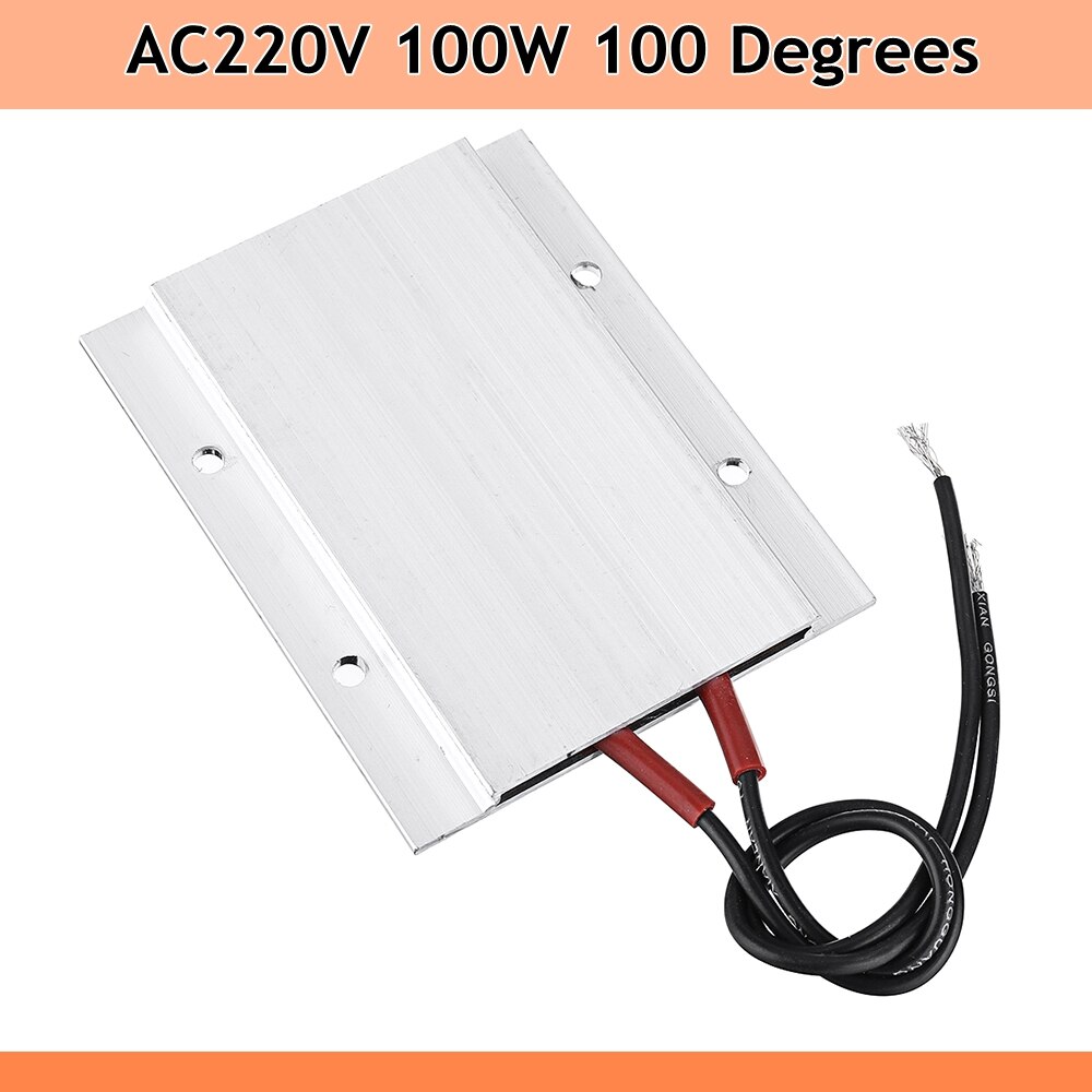 220V 60/80/100/120/180Degrees Constant Temperature Ceramic Aluminum Heater PTC Heater PTC Heating Element Shell 77*62mm: 100W 100Degrees