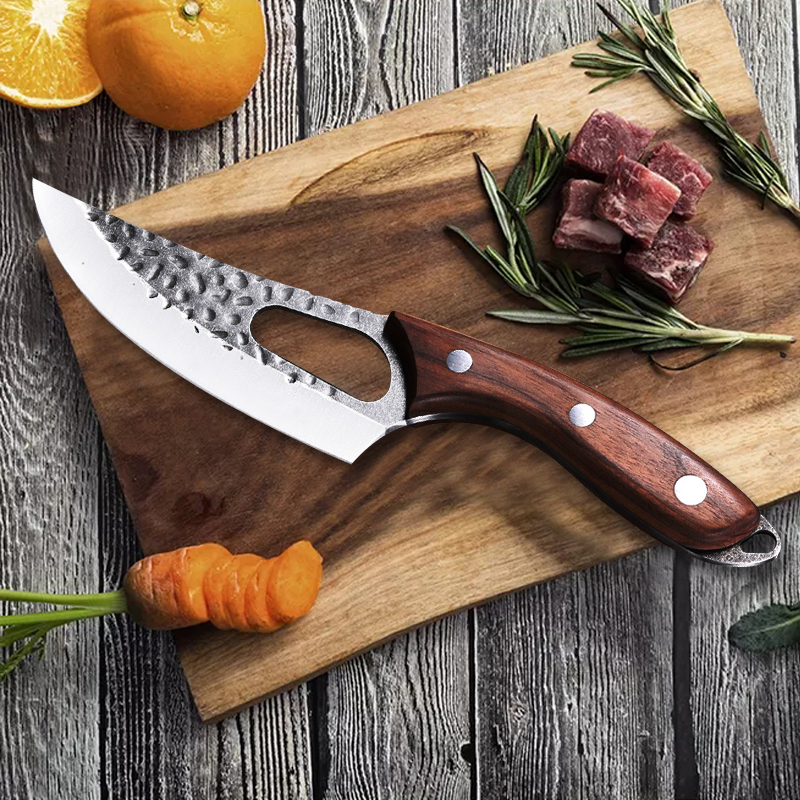 Hand Forged Boning Knife with Sheath Chef Knife Kitchen Knives Sharpener High Carbon Steel Cleaver Knife Multipurpose Knives