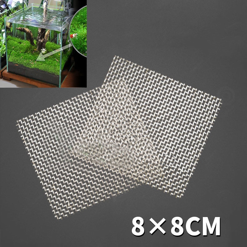 1Pcs Aquarium Fish Tank Roestvrij Staal Gaas Pad Planten Moss Netto Decor 8X8 Cm Top