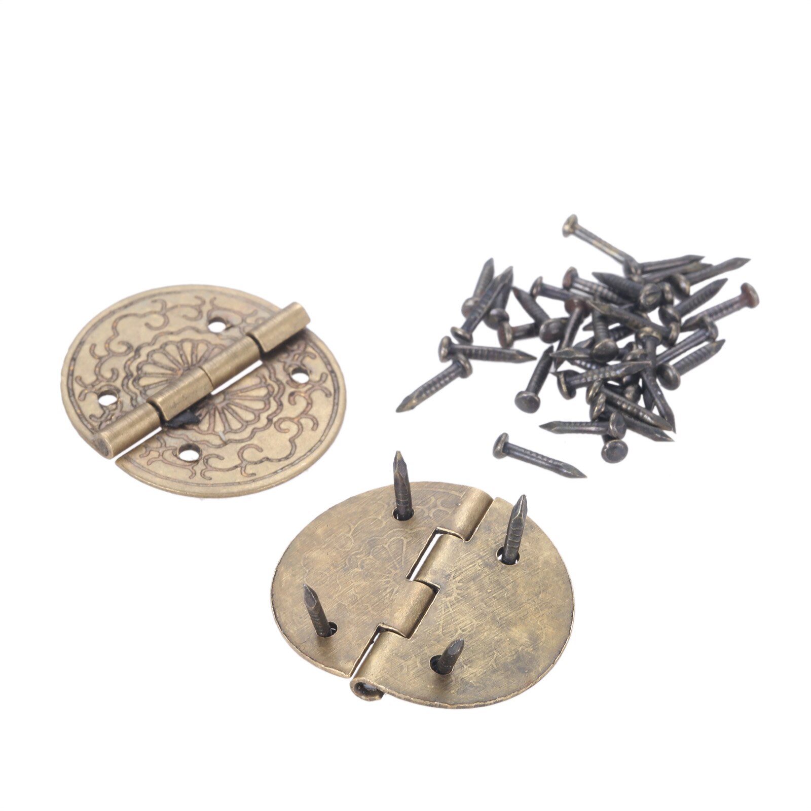 3Pcs/Kit Antiek Messing Hasp Klink + 2 Scharnier Chinese Stijl Vintage Mini Sluiting Oude Europese sieraden Borst Hout Wijn Doos