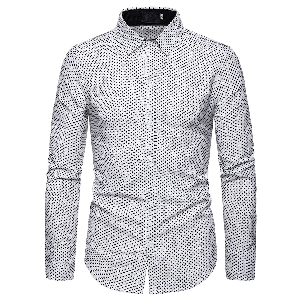 Herfst Mannen Kleding Slim Fit Lange Mouw Mannelijke Shirt Stip Casual Mannen Shirt Bussiness Casual Shirts Plus size S-2XL: White / Asian Size XXL