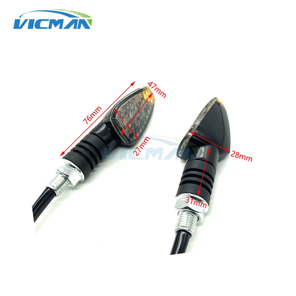 4 Stuks Motorcycle Universele Led Knipperlichten Korte Knipperlichten Indicator Oogkleppen Flashers Amber Kleur Accessoires