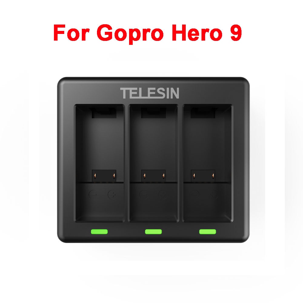Voor Gopro Hero 9 Black Triple Channel Batterij Lader Met Type C Opladen Kabel 2/3 Kanaals Batterij Oplader Voor Gopro hero 9