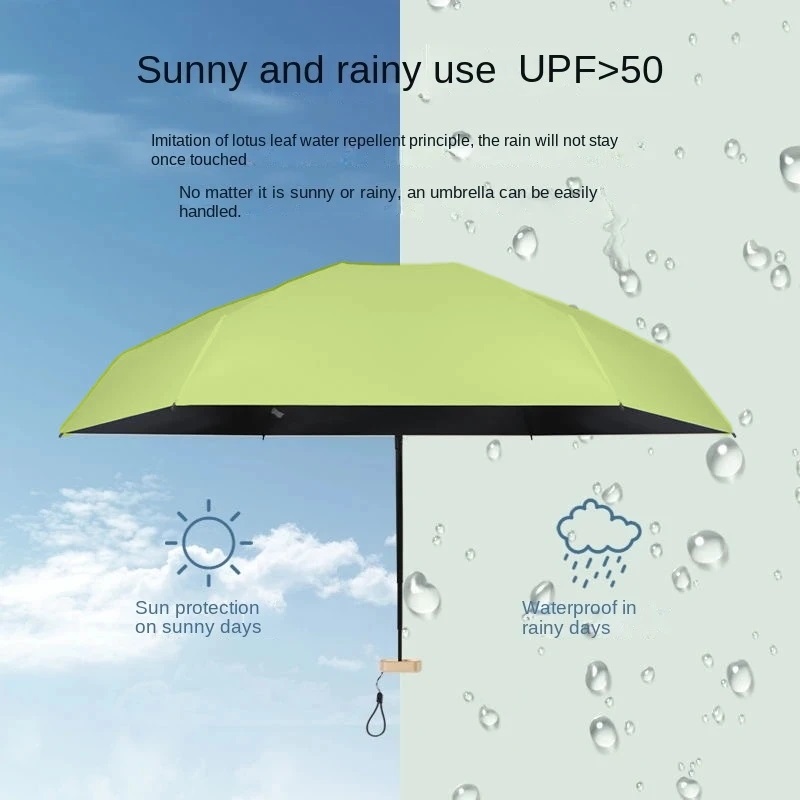 UPF50 + Mini sombrilla de bolsillo pequeño paraguas de viaje para la lluvia paraguas plegable de vinilo protección UV parasol de bolsillo cápsula