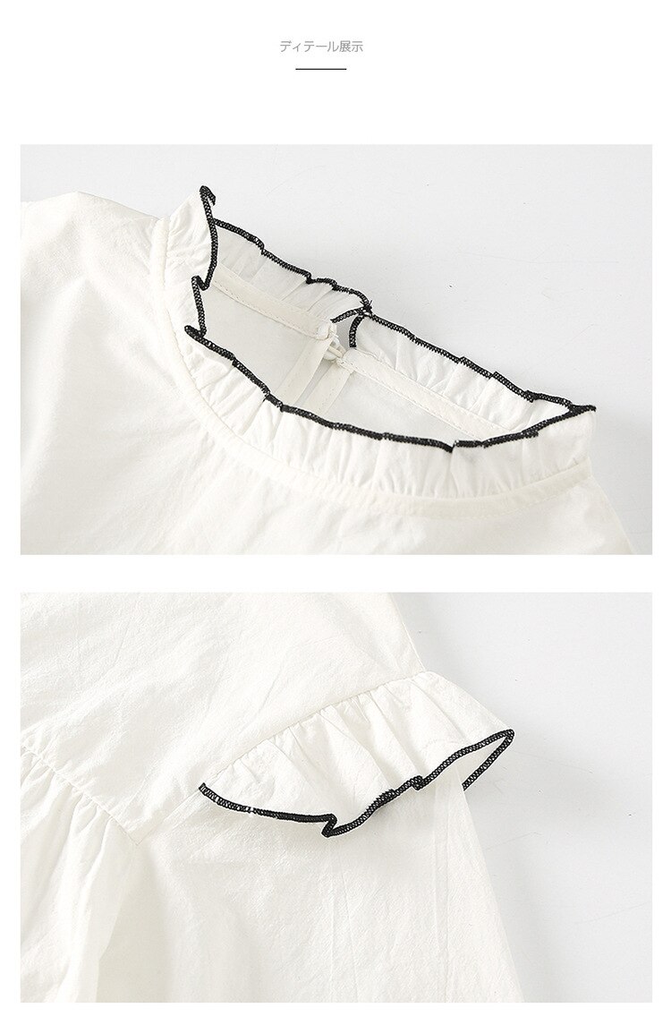 Kids Girls White Lace Blouse 8 10 years Spring Autumn Teenage Girls Shirt