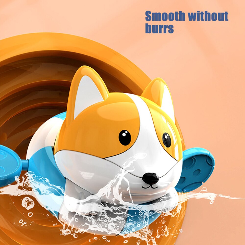 Baby Bathing Water Toys Fun Wind-up Small Corgi Bathroom Play Water Children‘s Toys